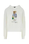 Polo Ralph Lauren Polo Bear Fleece Hoodie With Signature Detailing And Drawstring Hood In Gray
