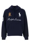 Polo Ralph Lauren Hooded Sweatshirt With Front Pocket And Ribbed Cuffs In Blue
