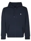 Polo Ralph Lauren Zip-up Hooded Sweatshirt In Blue