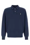 Polo Ralph Lauren Loopback Fleece Collared Sweatshirt In Blue