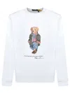 Polo Ralph Lauren White Polo Bear Graphic Sweatshirt In White
