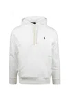 Polo Ralph Lauren Ribbed Cuff Long Sleeve Cotton Sweatshirt With Kangaroo Pocket In White