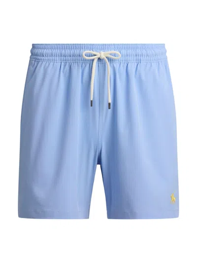 Polo Ralph Lauren Traveler Straight-leg Mid-length Recycled Swim Shorts In Blue