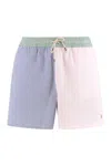 Polo Ralph Lauren Straight-leg Mid-length Logo-embroidered Striped Cotton-blend Seersucker Swim Shorts