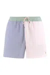 Polo Ralph Lauren Straight-leg Mid-length Logo-embroidered Striped Cotton-blend Seersucker Swim Shorts