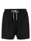 Polo Ralph Lauren Drawstring Waist Logo-patch Shorts In Black