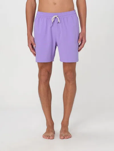 Polo Ralph Lauren Nylon Swim Trunk With Logo Embroidery In Purple