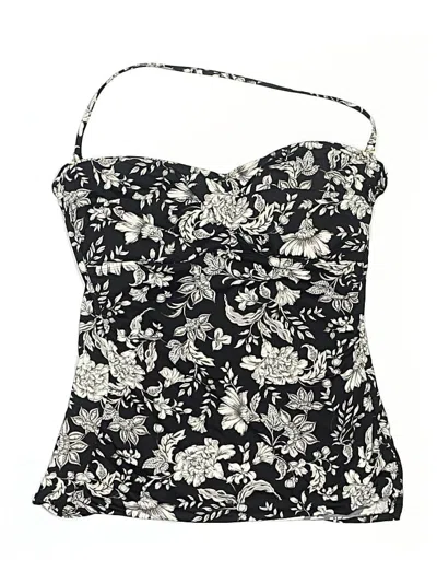 Pre-owned Polo Ralph Lauren Swimsuit Top Black Paisley Pattern Swimwear