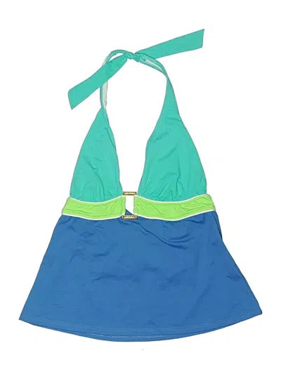 Pre-owned Polo Ralph Lauren Swimsuit Top Blue Color Block Pattern Swimwear