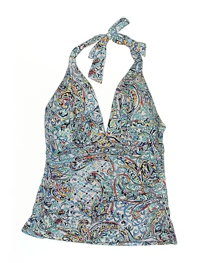Pre-owned Polo Ralph Lauren Swimsuit Top Blue Paisley Pattern Swimwear