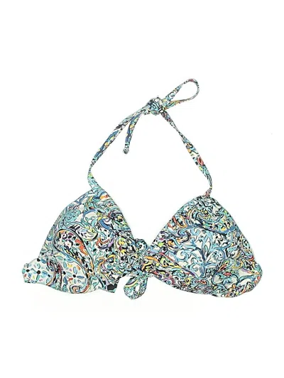 Pre-owned Polo Ralph Lauren Swimsuit Top Blue Paisley Pattern Swimwear