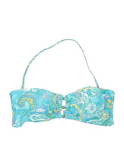 Pre-owned Polo Ralph Lauren Swimsuit Top Blue Paisley Pattern Swimwear