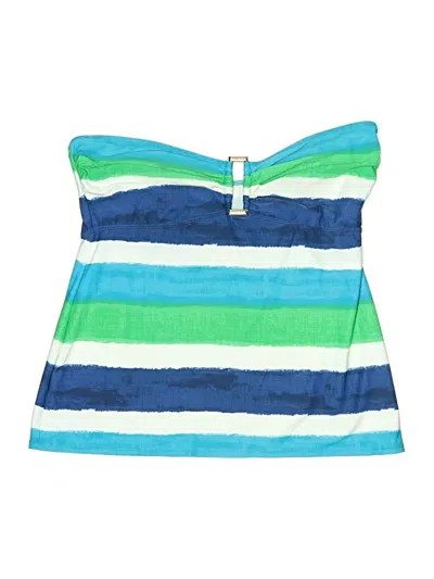 Pre-owned Polo Ralph Lauren Swimsuit Top Blue Stripes Pattern Strapless Neckline Swimwear