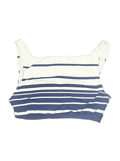 Pre-owned Polo Ralph Lauren Swimsuit Top Blue Stripes Pattern Swimwear