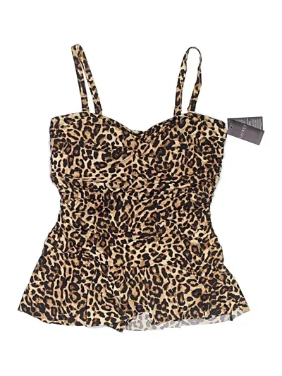 Polo Ralph Lauren Swimsuit Top Brown Animal Print Pattern Swimwear