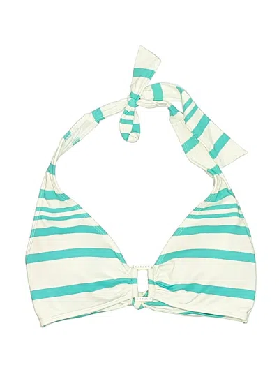 Pre-owned Polo Ralph Lauren Swimsuit Top Green Stripes Pattern Swimwear
