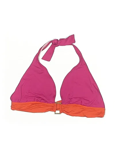 Pre-owned Polo Ralph Lauren Swimsuit Top Pink Color Block Pattern Swimwear
