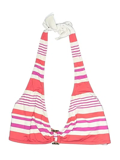 Pre-owned Polo Ralph Lauren Swimsuit Top Pink Stripes Pattern Swimwear