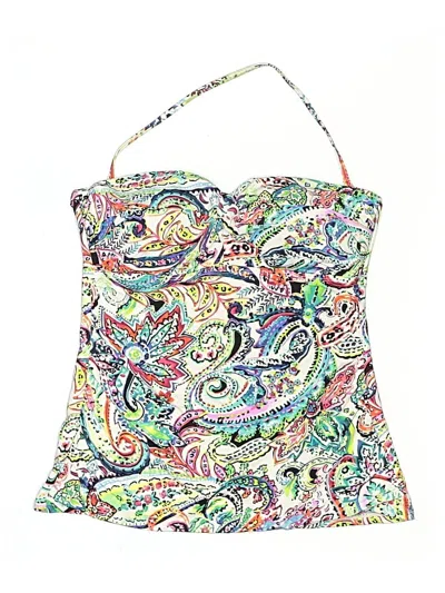 Pre-owned Polo Ralph Lauren Swimsuit Top White Paisley Pattern Swimwear