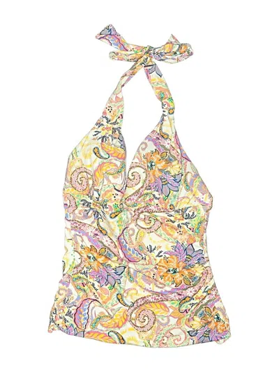 Pre-owned Polo Ralph Lauren Swimsuit Top Yellow Paisley Pattern Swimwear