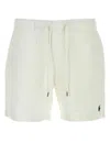 Polo Ralph Lauren White Linen Bermuda Shorts In White