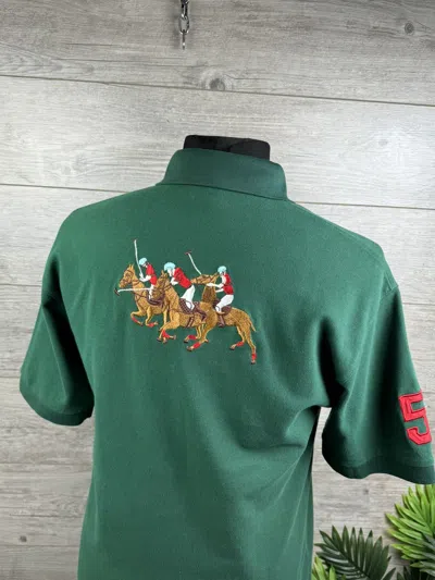 Pre-owned Polo Ralph Lauren T 5 Vintage T-shirt Tee Big Logo Size L In Green