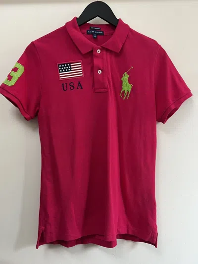 Pre-owned Polo Ralph Lauren T Pink “usa” Chief Keef Type Polo