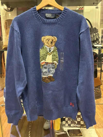 Pre-owned Polo Ralph Lauren T Polo Bear Sweater In Blue