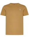 Polo Ralph Lauren Beige Crewneck T-shirt With Pony Embroidery In Cotton Man