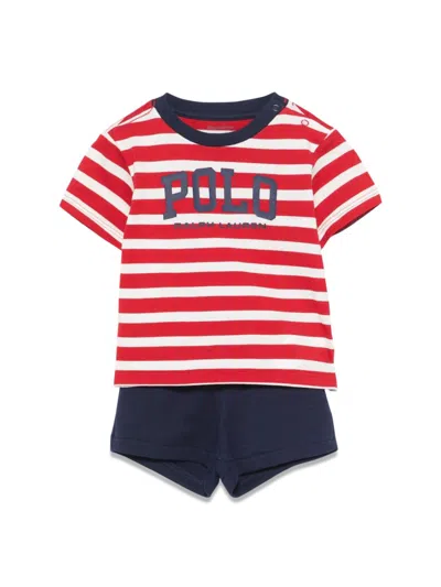 Polo Ralph Lauren Babies' T-shirt And Shorts Set In Red