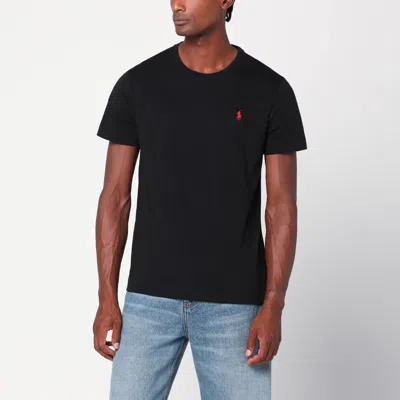 POLO RALPH LAUREN POLO RALPH LAUREN T-SHIRT BLACK IN COTTON CUSTOM SLIM-FIT