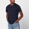 Polo Ralph Lauren Blue Crewneck T-shirt With Pony Embroidery On The Front In Blue