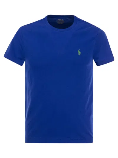 Polo Ralph Lauren Crew Neck Short Sleeves Soft Fabric T-shirt In Blue