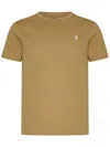 Polo Ralph Lauren Beige Crewneck T-shirt With Pony Embroidery In Cotton Man In Brown