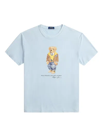 Polo Ralph Lauren Graphic Print Crew Neck Short Sleeves T-shirt In Blue