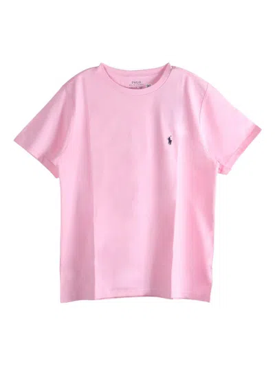 Polo Ralph Lauren Kids' T-shirt In Cotone Con Logo  In Pink
