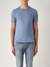 Polo Ralph Lauren T-shirt In Jersey Custom Slim-fit T-shirt In Blu Campus