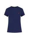 Polo Ralph Lauren Cotton Jersey Crewneck T-shirt Clothing In Blue
