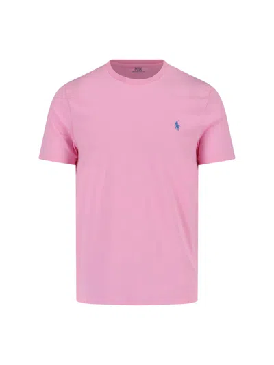 Polo Ralph Lauren T-shirt Logo Embroidery In Pink