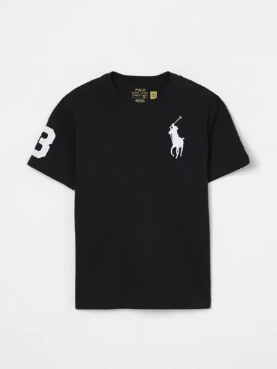 POLO RALPH LAUREN T-SHIRT POLO RALPH LAUREN KIDS COLOR BLACK,G74929002