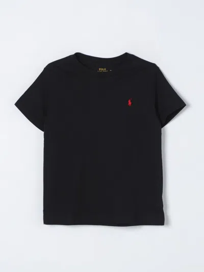 POLO RALPH LAUREN T-SHIRT POLO RALPH LAUREN KIDS COLOR BLACK,F44181002