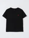 Polo Ralph Lauren Black Boys' Logo-embroidered Cotton-jersey T-shirt In Schwarz