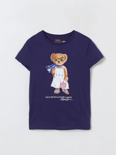 POLO RALPH LAUREN T-SHIRT POLO RALPH LAUREN KIDS COLOR BLUE,G70124009