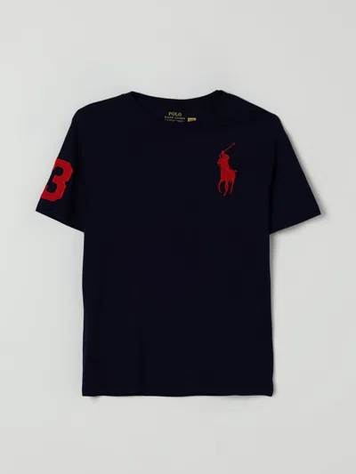 POLO RALPH LAUREN T-SHIRT POLO RALPH LAUREN KIDS COLOR BLUE,H19234009