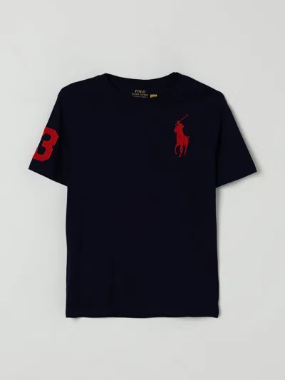 POLO RALPH LAUREN T-SHIRT POLO RALPH LAUREN KIDS COLOR BLUE,H19240009