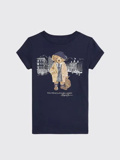 POLO RALPH LAUREN T-SHIRT POLO RALPH LAUREN KIDS COLOR BLUE,H39591009