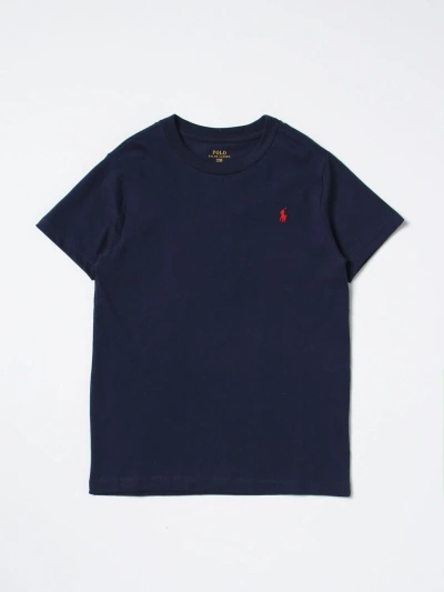 POLO RALPH LAUREN T-SHIRT POLO RALPH LAUREN KIDS COLOR NAVY,379534045
