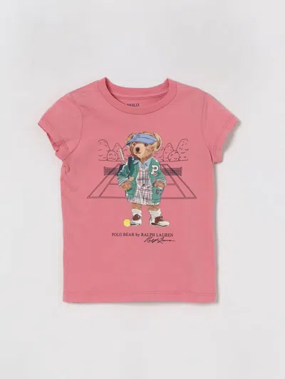 POLO RALPH LAUREN T-SHIRT POLO RALPH LAUREN KIDS COLOR PINK,H65842010