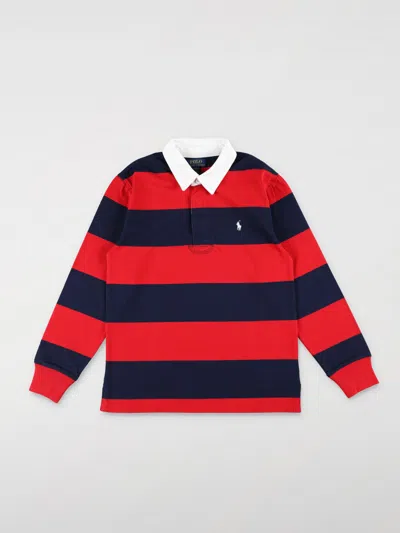 Polo Ralph Lauren Kids' Long Sleeve Rugby Shirt In Rot