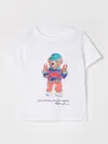 Polo Ralph Lauren White Crewneck T-shirt With Maxi Logo Print On The Front And Logo Lettering On The Front In Cotton B In White